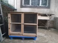 Taxta dovşan/quş qəfəsi – ikitaqlı, geniş və havadar - Material — 3-сурет
