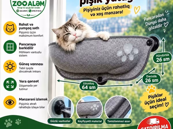 Pişik üçün yataq (lejanka) Şəkildəki məhsul pişiklər üçün nəzərdə