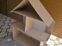 Quş evi – MDF materialdan - İki mərtəbəli konstruksiya, üstü üçbucaq — 1-rasm