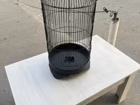 Qara metal quş qəfəsi - Material: möhkəm metal, toz boya örtüklü - — photo 1