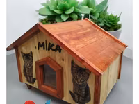 Taxta pişik evi – “MIKA” dizaynı - Material: tamamilə ağacdan — foto 5
