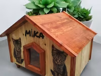 Taxta pişik evi – “MIKA” dizaynı - Material: tamamilə ağacdan — foto 1