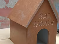 Pişik evi – “CAT HOME” yazılı - Material: sıxılmış ağac/taxta lövhə — фото 4