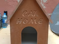 Pişik evi – “CAT HOME” yazılı - Material: sıxılmış ağac/taxta lövhə — фото 3