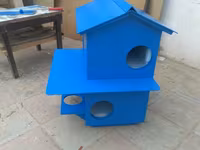 Rəngli taxta heyvan evi/budaq evciyi - Material: taxta konstruksiya — फ़ोटो 1
