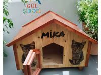 Taxta pişik evi – “MIKA” dizaynı - Material: tamamilə ağacdan — foto 3