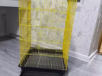 Böyük ölçülü quş qəfəsi - Material: möhkəm metal barlar, açıq sarı — photo 2
