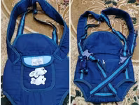 Uşaq daşıma kanguruları – 2 model 1) Tünd-mavi, xallı haşiyəli model — foto 2