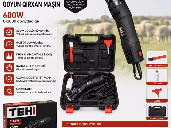 №: 8324 Məhsulun adı: Tük qırxan maşın TEH TSC806, qara, 600 Vt Brend