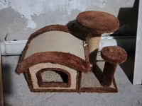 Pişik üçün oyun və istirahət kompleksi - Material: yumşaq plyuş/parça — 1-rasm