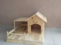 Taxta it evi və açıq veranda - Material: tamamilə təbii ağacdan — photo 1