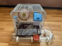 Hamster üçün tam dəst 2 mərtəbə qəfəs - Metall karkaslı, çıxarılan — फ़ोटो 1