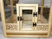 Taxta quş qəfəsi (dekorativ ev formasında) - Material: təbii ağac — 2-rasm