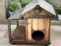 Taxta pişik evi və açıq istirahət meydançası - Material: təbii ağac — foto 4