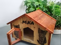 Taxta pişik evi – “MIKA” dizaynı - Material: tamamilə ağacdan — foto 2