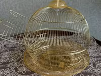 Quş qəfəsləri – 3 ədəd dəst 1) Yaşıl metal qəfəs - Material: toz — 3-rasm