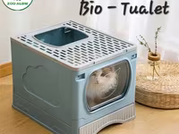 Pişik üçün BÌO-TUALET. Qapalı uslubda hazırlanmış Bio-tualet evinizdə — Foto 1