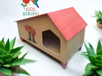 Taxta pişik evi – “Burada yerim rahatdır” yazılı - Material — 照片 1