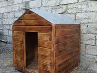 Taxta it evi - Material: keyfiyyətli taxta lövhələr, xaricdən — foto 3