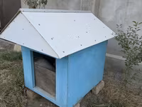 İt evi – taxta konstruksiyalı, ikitərəfli maili damlı - Material — foto 2