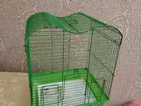Yaşıl heyvan qəfəsi - Material: metal tor və plastik altlıq - Rəng — Foto 3