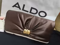 Aldo qadın çantaları – 2 model 1) Aldo satən clutch - Rəng: tünd — फ़ोटो 1