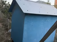 İt evi – taxta konstruksiyalı, ikitərəfli maili damlı - Material — foto 4