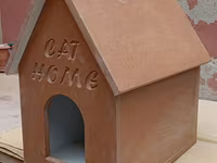 Pişik evi – “CAT HOME” yazılı - Material: sıxılmış ağac/taxta lövhə — фото 2